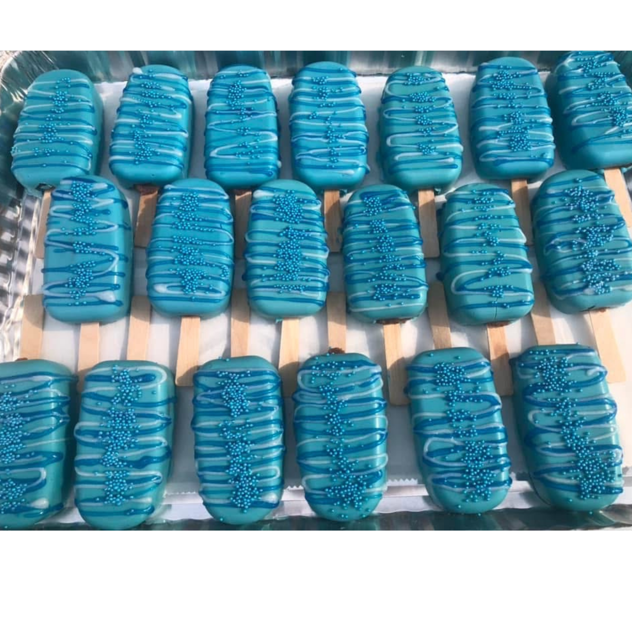 Blue Sprinkle Cake Pops