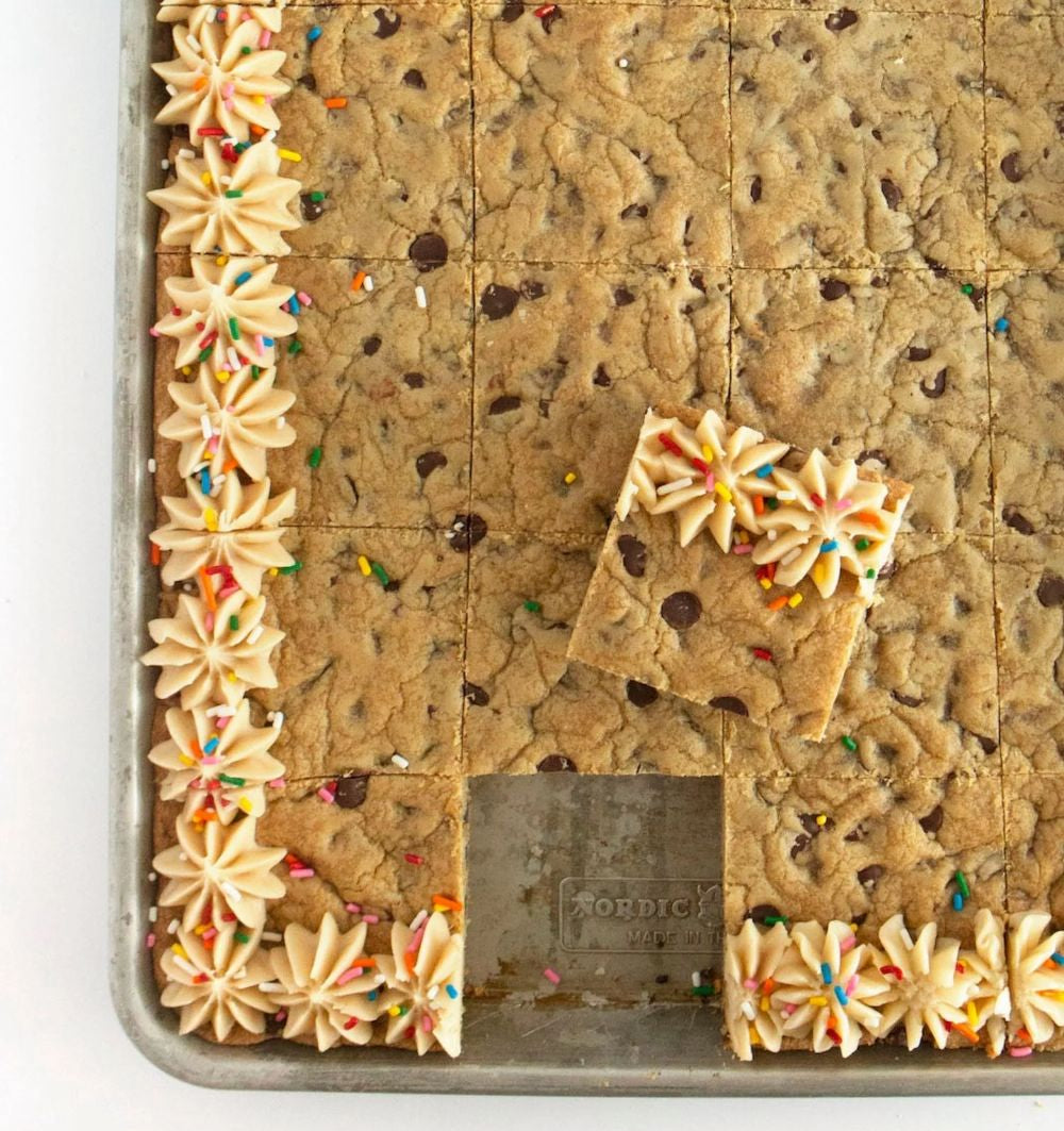Cookie Cake with Cookie dough Frosting & Sprinkles