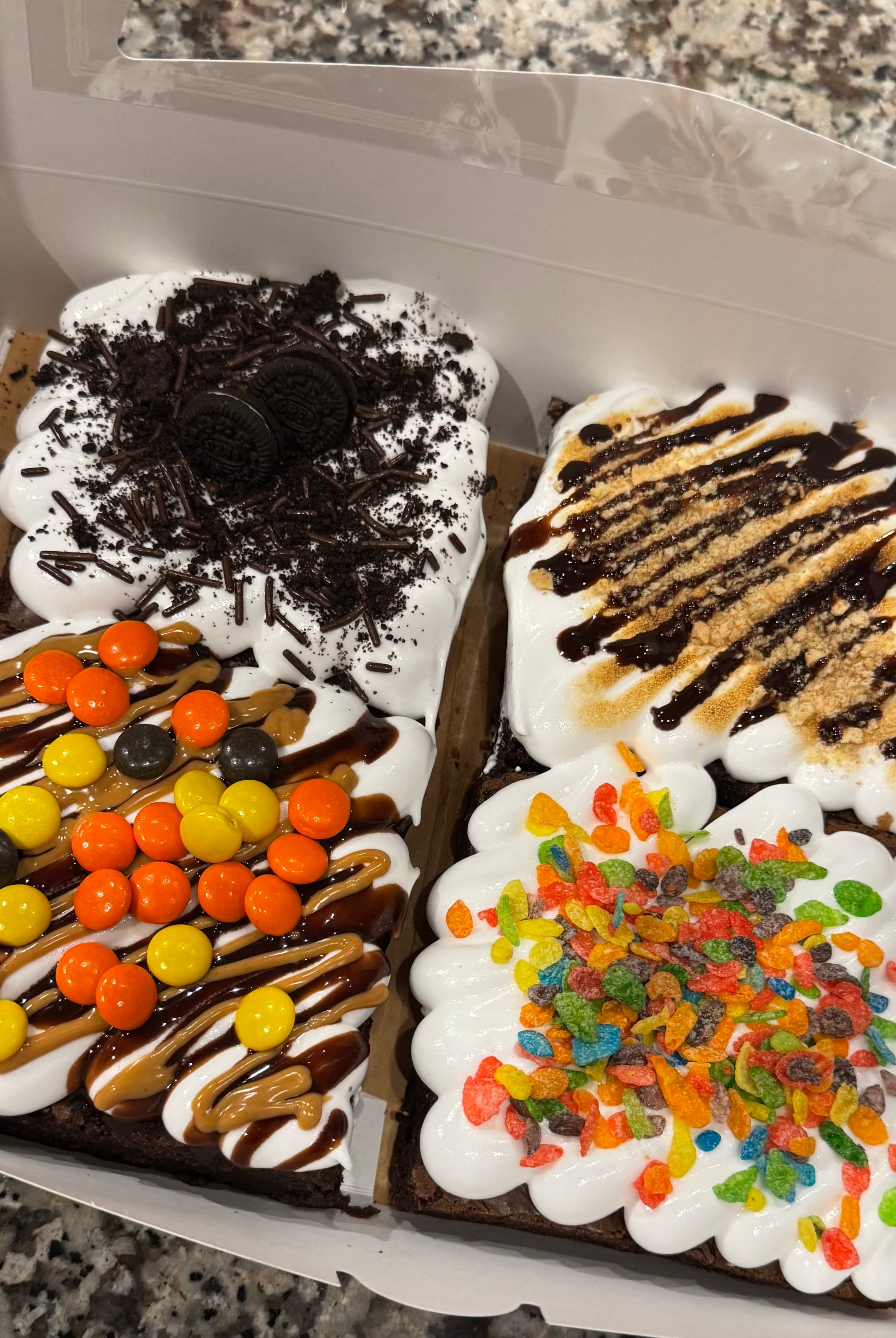 Brownie Box 4pk - Oreo , S'mores , Reece's Pieces , Fruity Pebbles