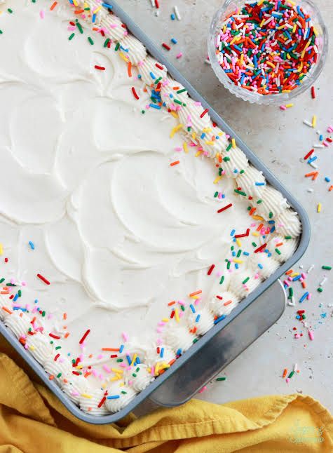 White Sheet Cake W/ Sprinkles